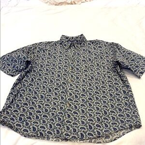 Nautica Men's half sleeve Blue and green  Patterned Shirt